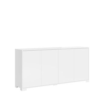 Aparador bajo 4 puertas 172x40x83 cm, blanco brillante