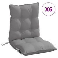 cojines para silla con respaldo bajo 6 uds tela oxford gris vidaxl