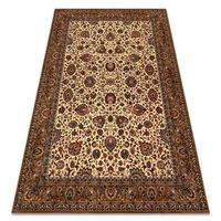 alfombra de lana kashqai 4362 103 flores marco beige  burdeos 80x160 cm