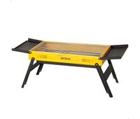 aktive barbacoa carbon plegable acero 89x33x33 cm con bandejas laterales