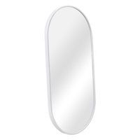 espejo de pared para el bano corato aluminio eliptica 40 x 80 cm blanco encasa