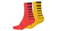 calcetines endura coolmax granada rojo   amarillo  juego de 2 pares