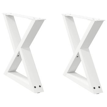 Patas Para Mesa，pierna De Mesa De Centro 2 Uds Acero Blanco 60x(42-43,3) Cm