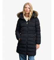 superdry para mujer w5012185a chaqueta media fuji con pelo sintetico y capucha negro s casual poliester