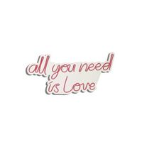 iluminacion led decorativa de plastico all you need is love rojo 32x60x2 cm