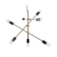 lampara de techo de metal laton 7 luces industrial sala de estar cremera