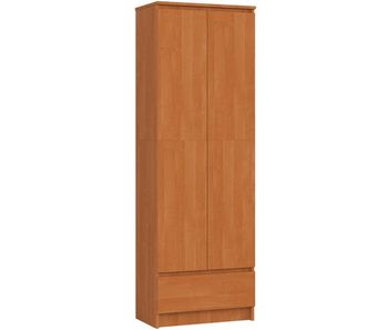 Librería akord r60 aliso 60 cm 2 puertas 1 cajón frente en color aliso 4 estantes 60x35x180 cm