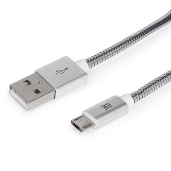 Maillon Cable Micro USB Metal 1m Plata