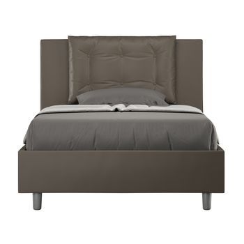 Cama King Size Italiana De Piel Sintética Andry-color Marrón-ropa De Cama 120x190 Cm