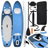set de tabla de paddle surf hinchable azul marino 330x76x10 cm vidaxl