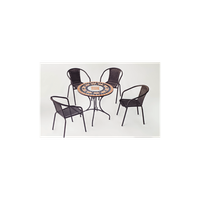 conjunto terraza jardin mesa y 4 sillones acero resistente