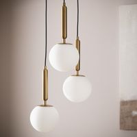 ledkia lampara colgante metal y cristal tri oto dorado