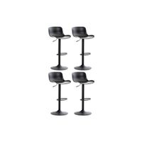 set de 4 taburetes de bar regulable en plastico negro