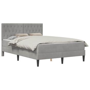 Estructura De Cama Con Colchón Gris Claro 120 X 200 Cm Vidaxl