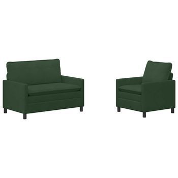 Juego De Sofá 2 Uds. Verde Selva Tela Vidaxl