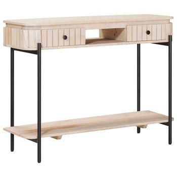 Mesa Auxiliar Hecha A Mano Blanco 100 X 30 X 76 Cm Vidaxl