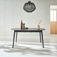 mesa de comedor ovalada y extensible de 6 a 8 plazas negro