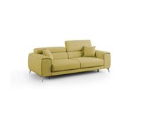fusion sofa con asientos deslizantes en tela suave antimanchas 185 cm amarillo