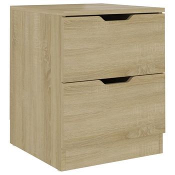 Mesita De Noche | Mesilla De Noche Madera De Ingeniería Roble Sonoma 40x40x50 Cm