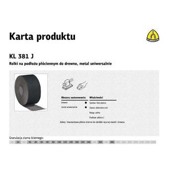 Klingspor Roll With Cloth Backing Kl381j 150 Mm Gr. 80 (50 Mb)
