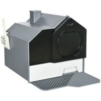 pawhut arenero cerrado para gatos con bandeja y pala extraibles filtro desodorizante 47x45x42 cm diseno moderno gris   aosom espana