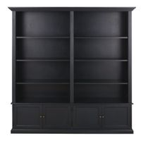 estanteria de pino macizo de 4 puertas negra