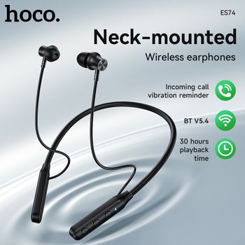 HOCO ES74 auriculares Bluetooth montados en el cuello deportes al aire libre correr auriculares inalámbricos auriculares con banda para el cuello en la oreja con micrófono