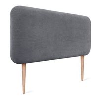 dhome cabecero tapizado en pana con patas redondeado para pared acusticos cabeceros absorbentes cabezal cama dormitorio gris oscuro 105cm