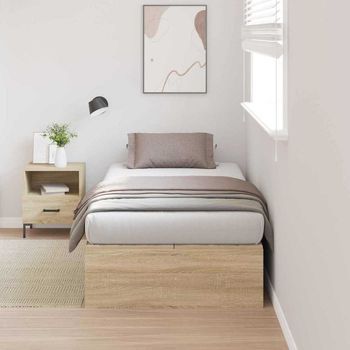 Vidaxl Cama Con Almacenamiento Con Puerta Roble Sonoma 90 X 200 Cm