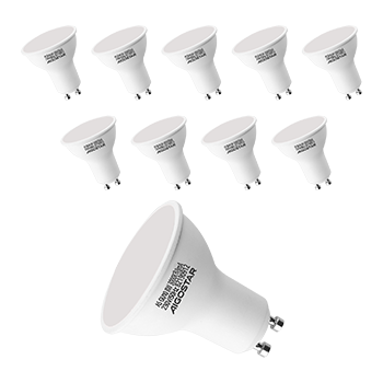 Aigostar - Bombilla Esmerilada LED GU10 8W, Luz calida 3000K, 640lm, Bajo consumo, no regulable - Paquete de 10 Unidades