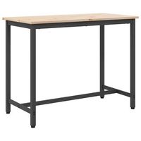 mesa natural 100 x 50 x 77 cm madera ingenierizada y acero vidaxl