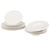 vajilla de 12 piezas de porcelana blanca