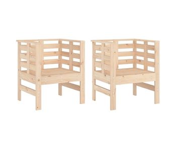 Vidaxl sillas de jardín 2 uds madera maciza pino 61,5x53x71 cm