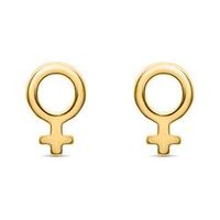 pendientes de plata 925 banados en oro simbolo de venus
