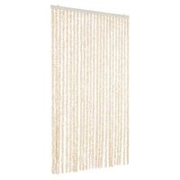 cortina antimoscas chenilla beige y blanco 100x220 cm vidaxl
