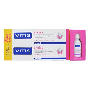 Vitis Encías pasta 150ml + 150ml + colutorio 30ml