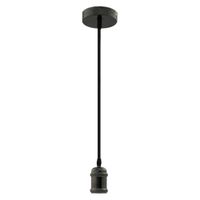 lampara de techo negro de metal con altura ajustable hasta 150 cm