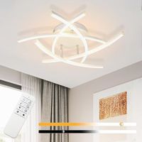 lampara de techo led de diseno blanca de 32 w con mando a distancia para salon y oficina zmh