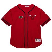 beisbolera mitchell and ness chicago bulls nba fashion cotton roja