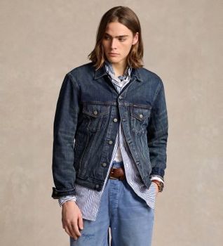 Polo Ralph Lauren para hombre. 710673235001 Chaqueta trucker de denim azul (M), Casual, Algodón