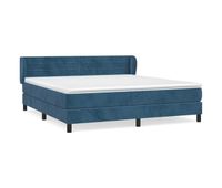 cama box spring con colchon terciopelo azul oscuro 160x200 cm rayas horizontales