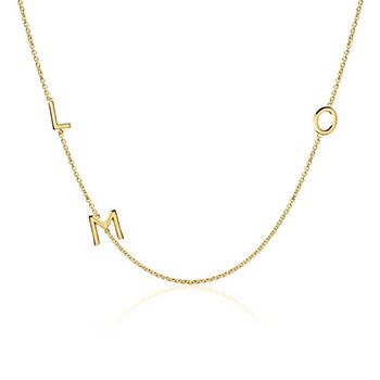 Cadena para mujer en oro 14 quilates con 3 letras