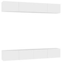 muebles de tv 4 uds madera de ingenieria blanco 100x30x30 cm vidaxl