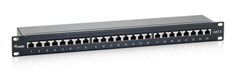 PATCH PANEL 24 PUERTOS CATEGORIA 6 APANTALLADO PREMIUM COLOR NEGRO
