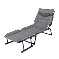 costway cama plegable de camping 3 en 1 individual acolchada de una pieza con respaldo ajustable en 6 posiciones reposacabezas y almohada para interior y exte