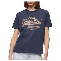 superdry camiseta t-shirt relaxed a logo metallise para mujer