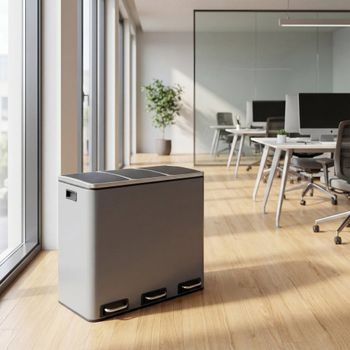 Cubo de basura de acero de 54 litros gris oscuro