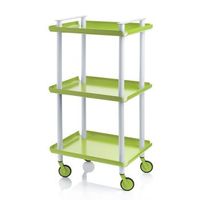 carrito auxiliar leky armazon gris 3 estantes multifuncional practico y decorativoaceroverde pistacho