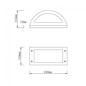 Aplique led de exterior kendal (12w)