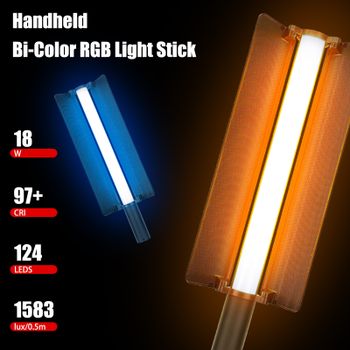 LUXCEO P520 palo de luz RGB portátil luz Led para vídeo 52cm/20,59 pulgadas 2500K-6500K estudio de fotografía iluminación fotográfica con Barndoor